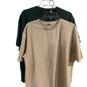 Tan manfinity and green dazy cotton t-shirt